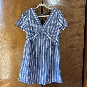 Blue and White Striped Dress